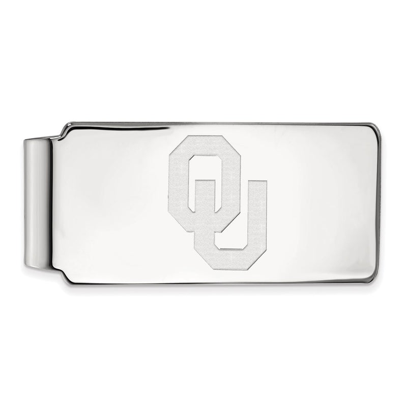 Sterling Silver Rhod-Pltd Logoart University of Oklahoma Money Clip