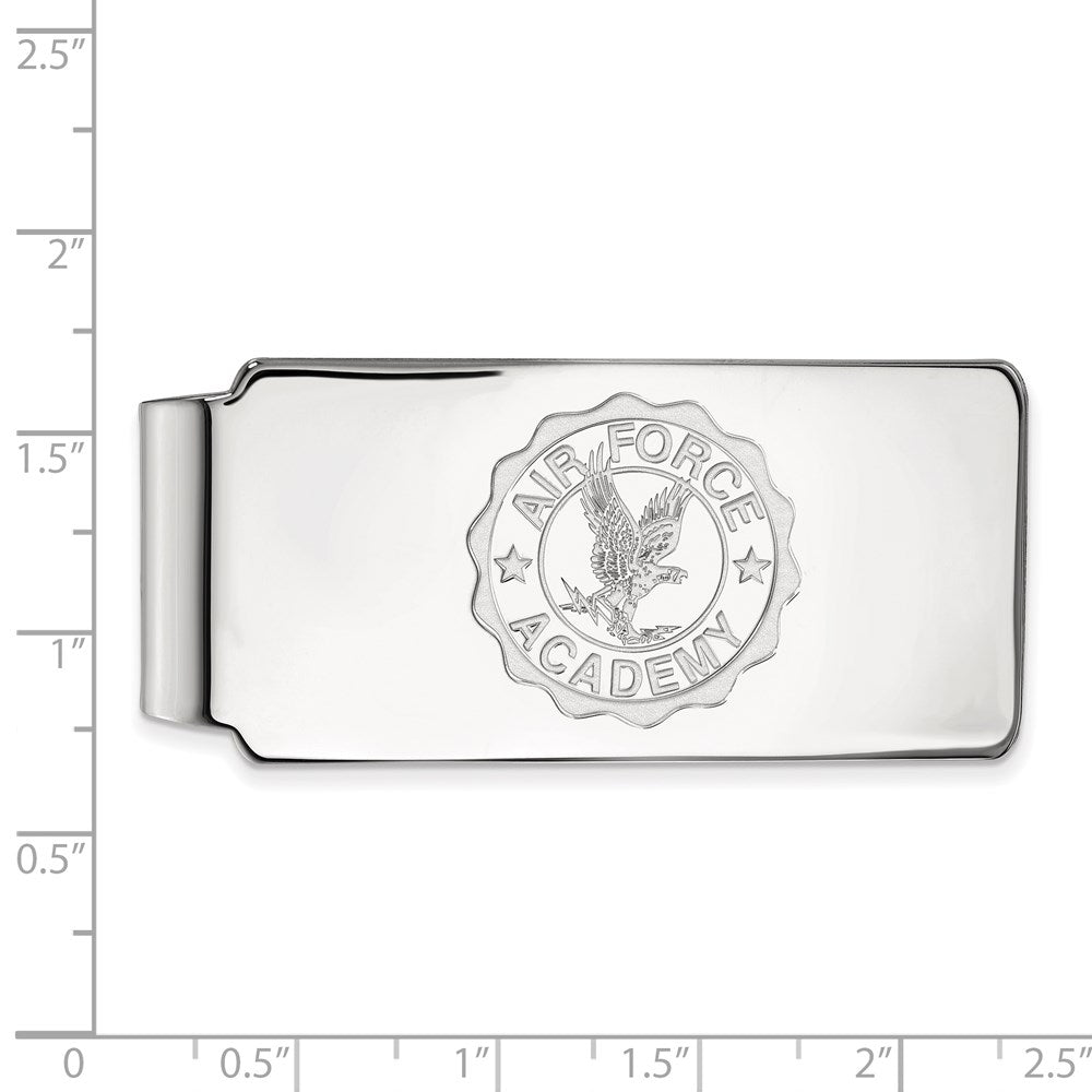 Sterling Silver Rhod-Pltd Logoart U.s. Air Force Academy Money Clip