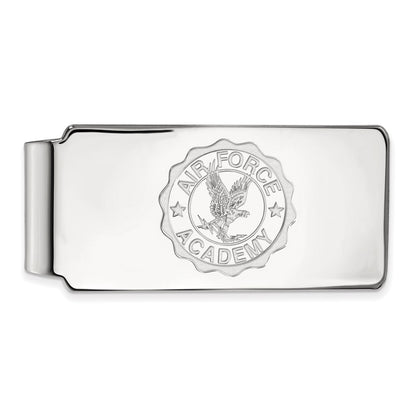 Sterling Silver Rhod-Pltd Logoart U.s. Air Force Academy Money Clip