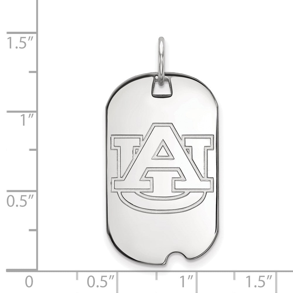 Sterling Silver Rhodium Plated Logoart Auburn University Small Dog Tag Pendant