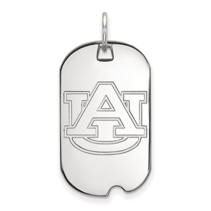 Sterling Silver Rhodium Plated Logoart Auburn University Small Dog Tag Pendant