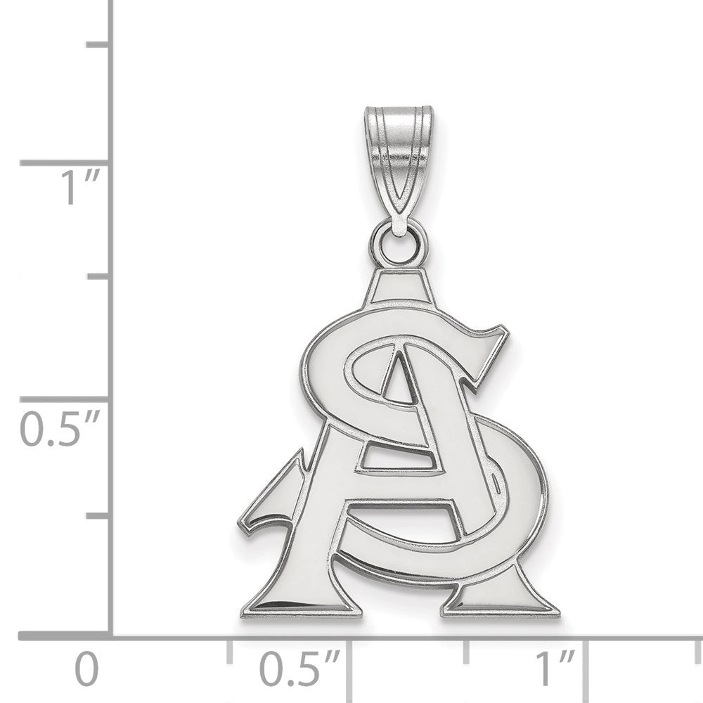 10K White Gold Logoart Arizona State University A S Large Pendant
