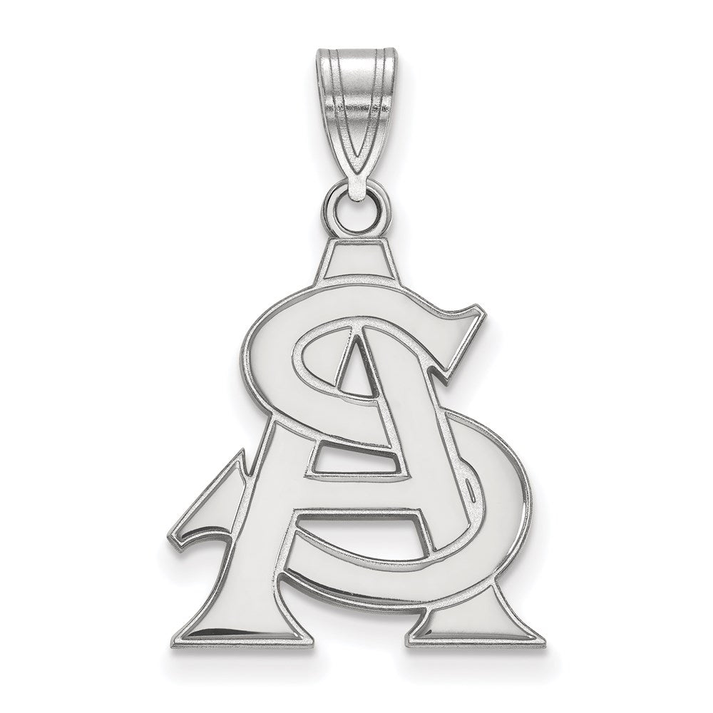 14K White Gold Logoart Arizona State University A S Large Pendant