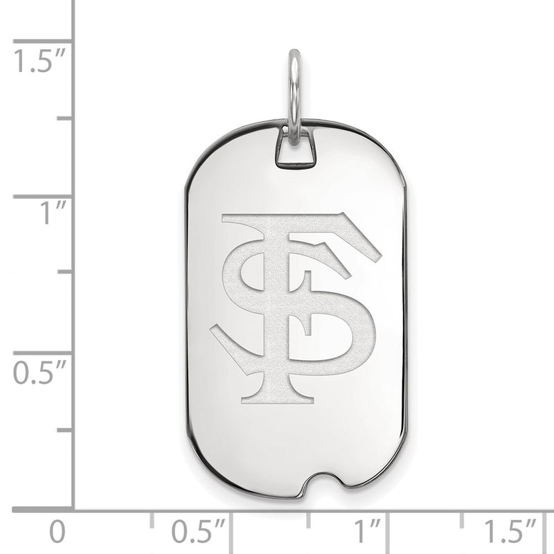 10K White Gold Logoart Florida State University F S Small Dog Tag Pendant