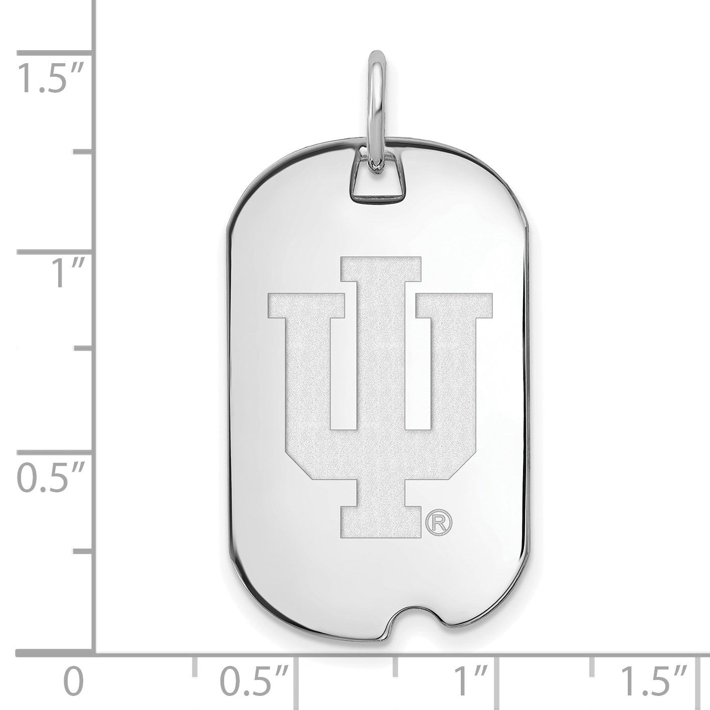 10K White Gold Logoart Indiana University I U Small Dog Tag Pendant