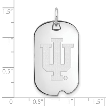 10K White Gold Logoart Indiana University I U Small Dog Tag Pendant