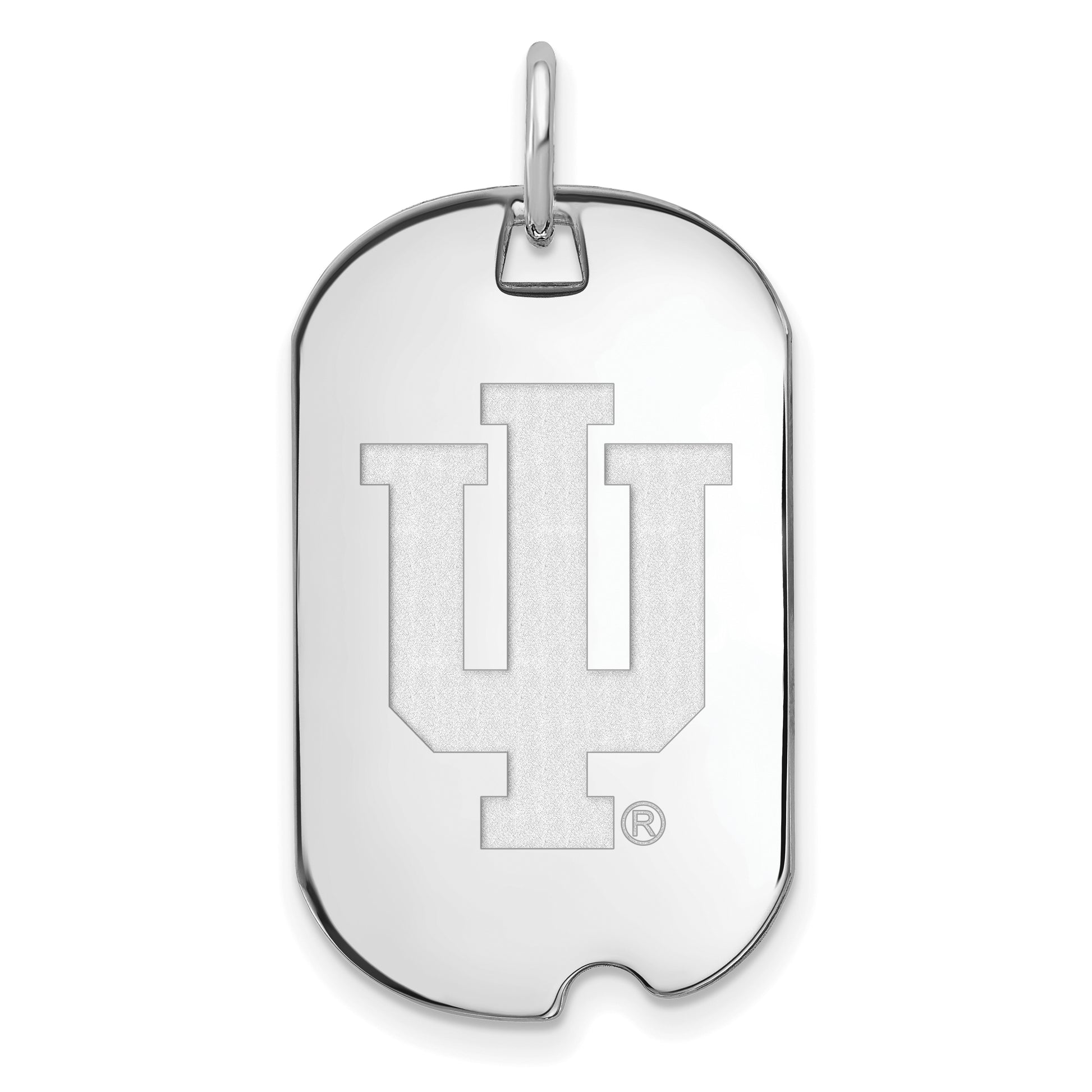 10K White Gold Logoart Indiana University I U Small Dog Tag Pendant