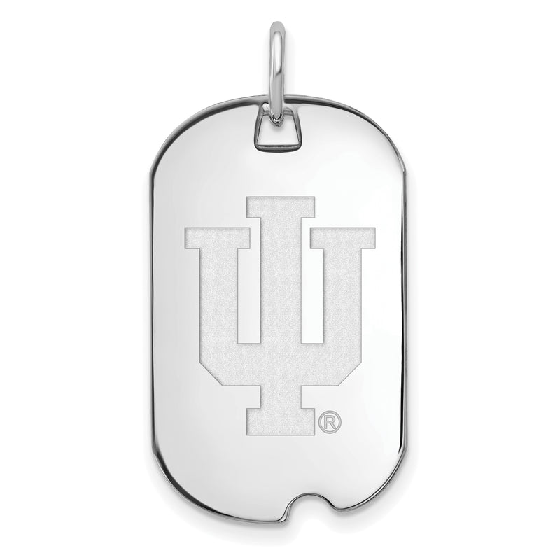 10K White Gold Logoart Indiana University I U Small Dog Tag Pendant