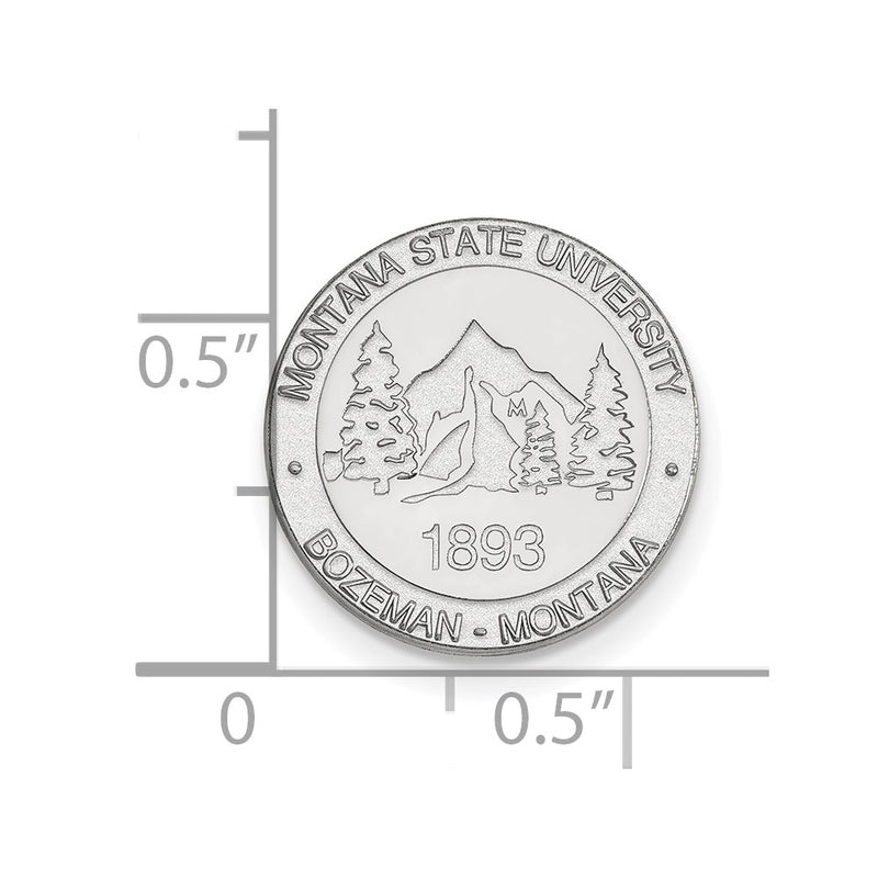 14K White Gold LogoArt Montana State University Crest Lapel Pin