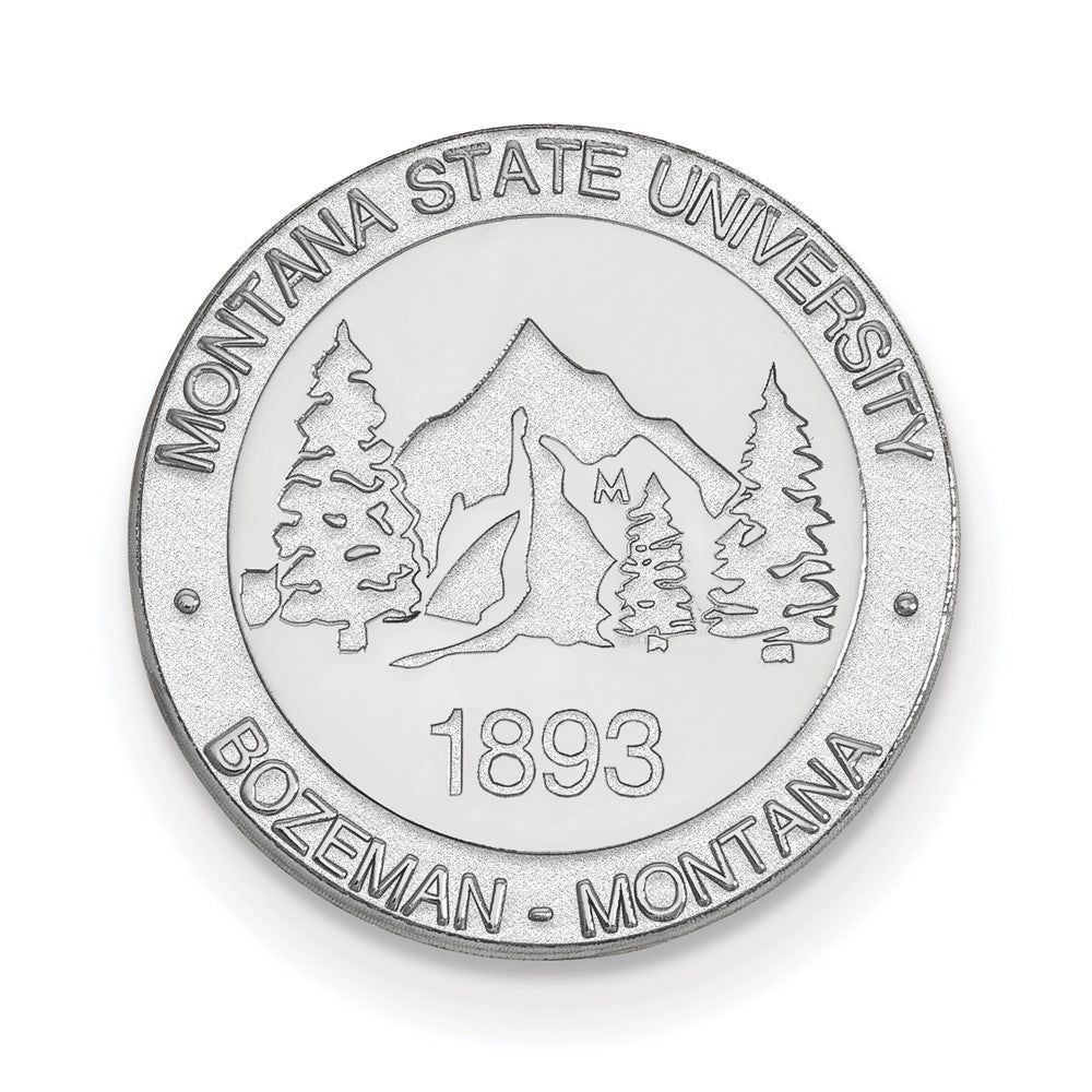 Sterling Silver Rhod-Pltd Logoart Montana State U. Crest Lapel Pin