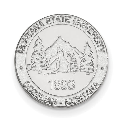 Sterling Silver Rhod-Pltd Logoart Montana State U. Crest Lapel Pin