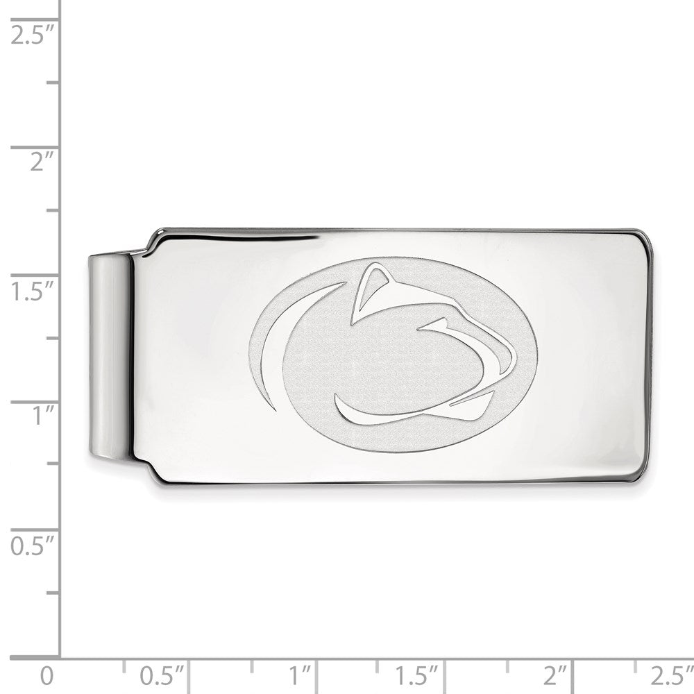 Sterling Silver Rhod-Pltd Logoart Penn State University Money Clip