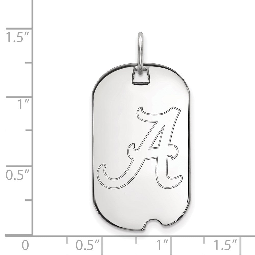 14K White Gold Logoart University Of Alabama Small Dog Tag Pendant