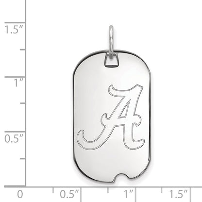 14K White Gold Logoart University Of Alabama Small Dog Tag Pendant