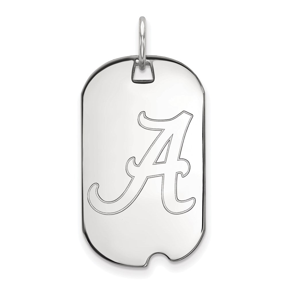 Sterling Silver Rhodium Plated Logoart University Of Alabama Small Dog Tag Pendant