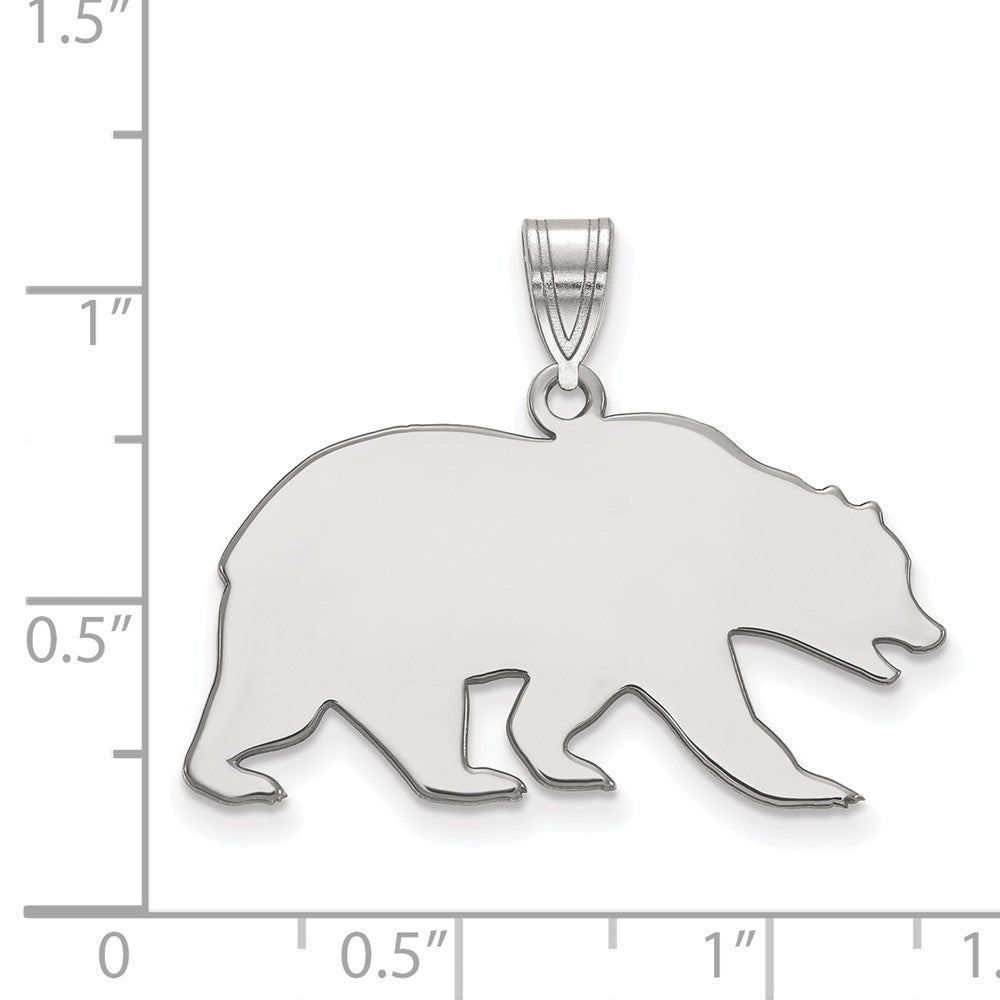 Sterling Silver Rhodium Plated Logoart University Of California Berkeley Bear Large Pendant