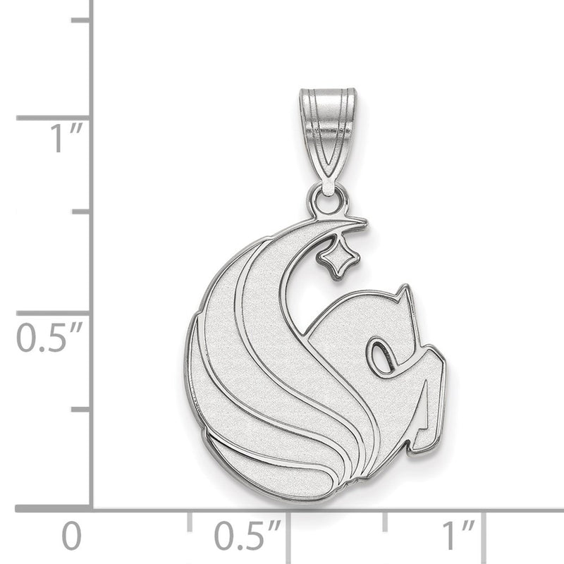 Sterling Silver Rhodium Plated Logoart University Of Central Florida Pegasus Large Pendant