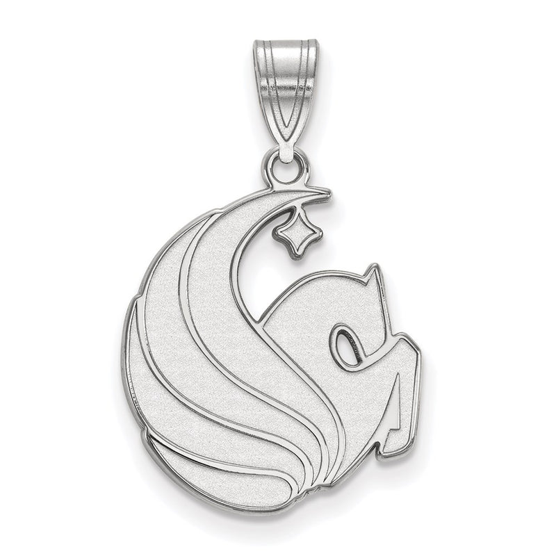 Sterling Silver Rhodium Plated Logoart University Of Central Florida Pegasus Large Pendant
