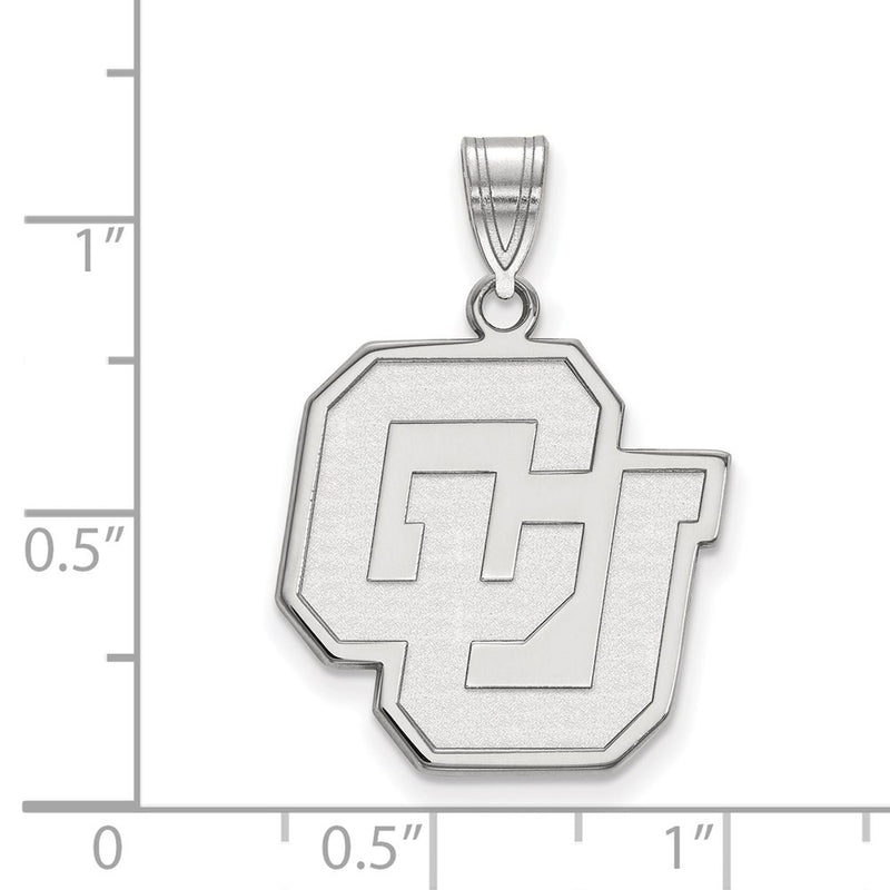14K White Gold Logoart University Of Colorado C U Large Pendant
