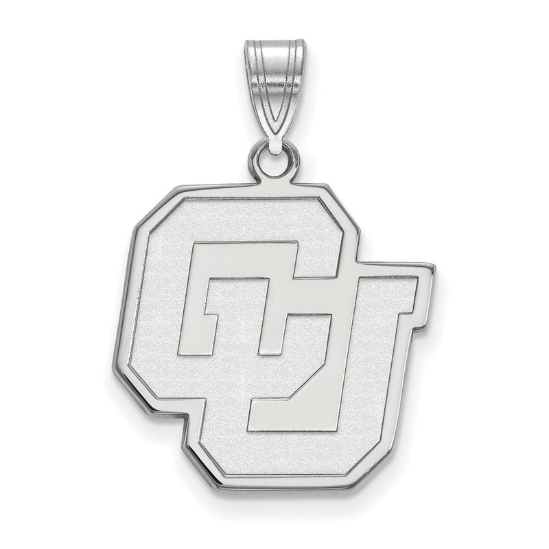 10K White Gold Logoart University Of Colorado C U Large Pendant