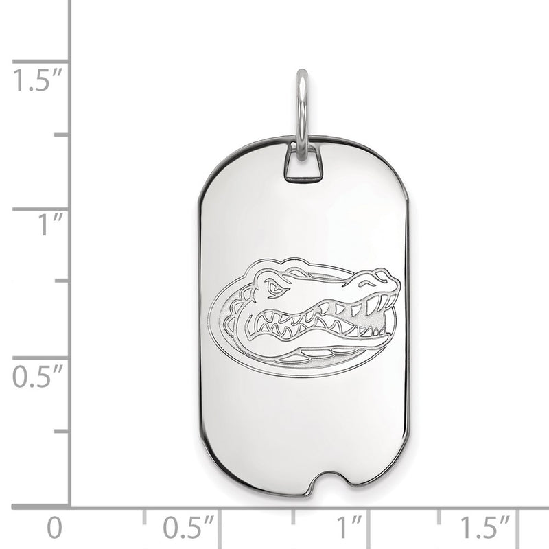 10K White Gold Logoart University Of Florida Gator Small Dog Tag Pendant
