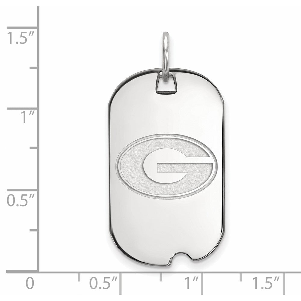 10K White Gold Logoart University Of Georgia Letter G Small Dog Tag Pendant