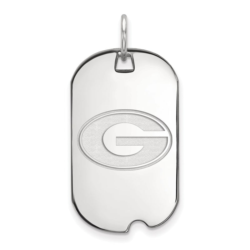 Sterling Silver Rhodium Plated Logoart University Of Georgia Letter G Small Dog Tag Pendant