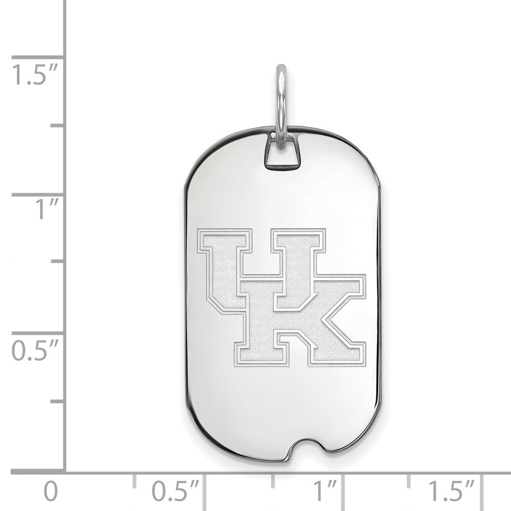 10K White Gold Logoart University Of Kentucky U K Small Dog Tag Pendant