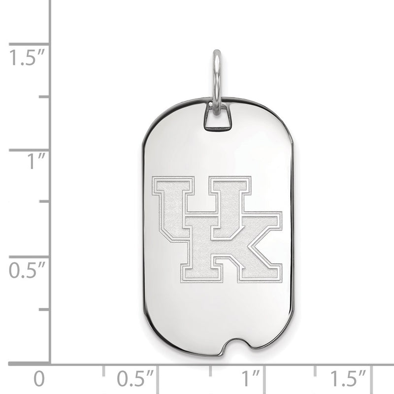 10K White Gold Logoart University Of Kentucky U K Small Dog Tag Pendant