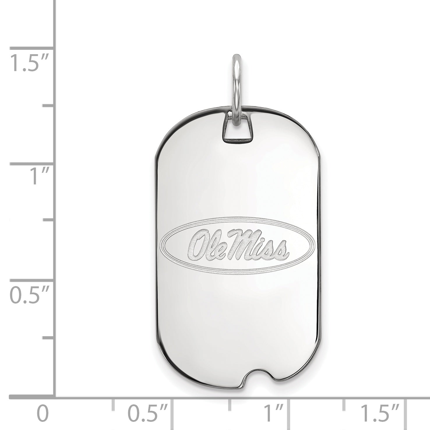 10K White Gold Logoart University Of Mississippi Ole Miss Small Dog Tag Pendant