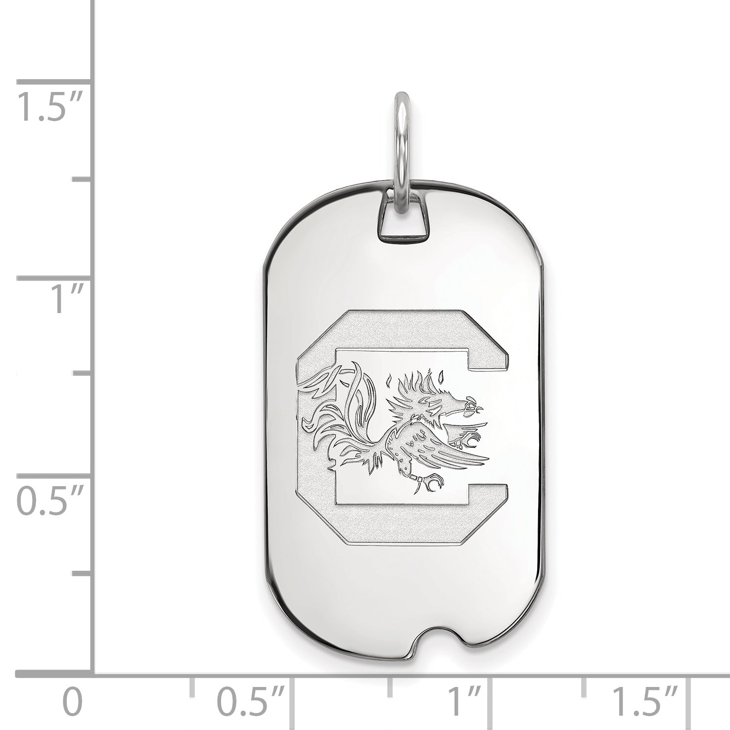 10K White Gold Logoart University Of South Carolina Small Dog Tag Pendant