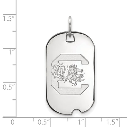 10K White Gold Logoart University Of South Carolina Small Dog Tag Pendant