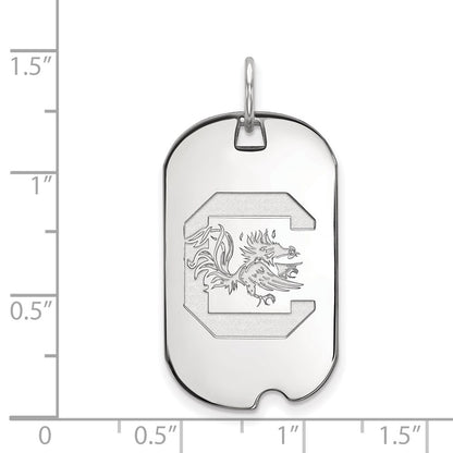 14K White Gold Logoart University Of South Carolina Small Dog Tag Pendant