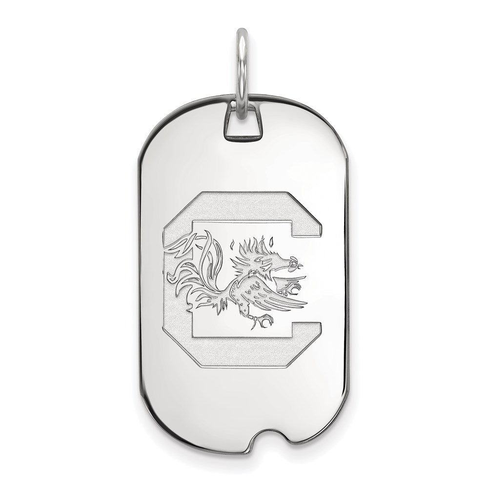 Sterling Silver Rhodium Plated Logoart University Of South Carolina Small Dog Tag Pendant