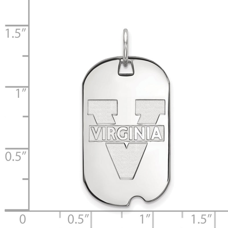 14K White Gold Logoart University Of Virginia Small Dog Tag Pendant