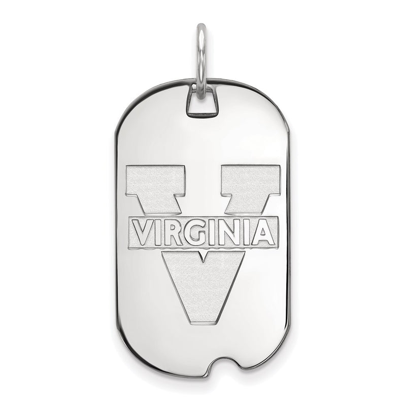 Sterling Silver Rhodium Plated Logoart University Of Virginia Small Dog Tag Pendant