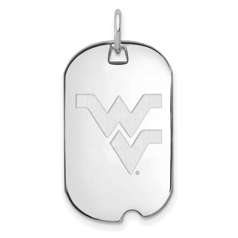 Sterling Silver Rh Plated Logoart West Virginia University Small Dog Tag