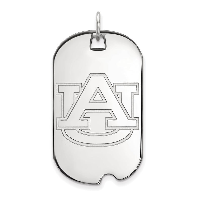 10K White Gold Logoart Auburn University Large Dog Tag Pendant
