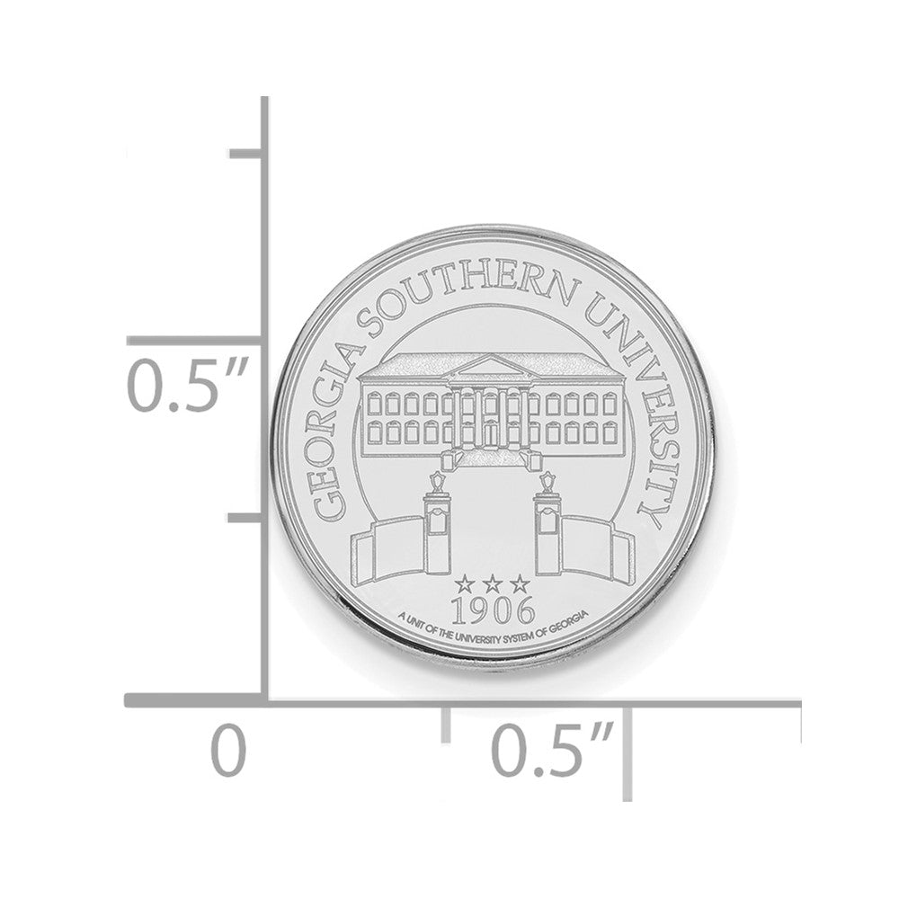 Sterling Silver Rhod-Pltd Logoart Georgia Southern Univ. Crest Lapel Pin