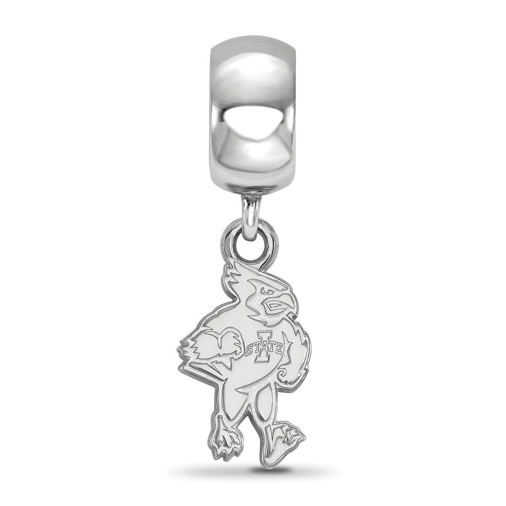 Sterling Silver Rhod-Pltd Logoart Iowa State U. Small Dangle Bead