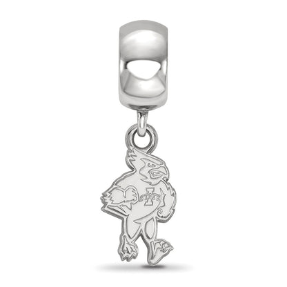 Sterling Silver Rhod-Pltd Logoart Iowa State U. Small Dangle Bead