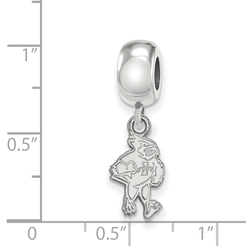 Sterling Silver Rhod-Pltd Logoart Iowa State U. Small Dangle Bead