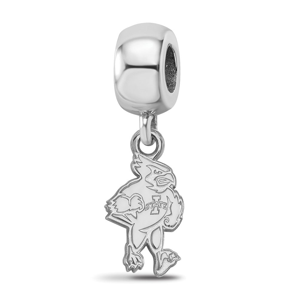 Sterling Silver Rhod-Pltd Logoart Iowa State U. Small Dangle Bead