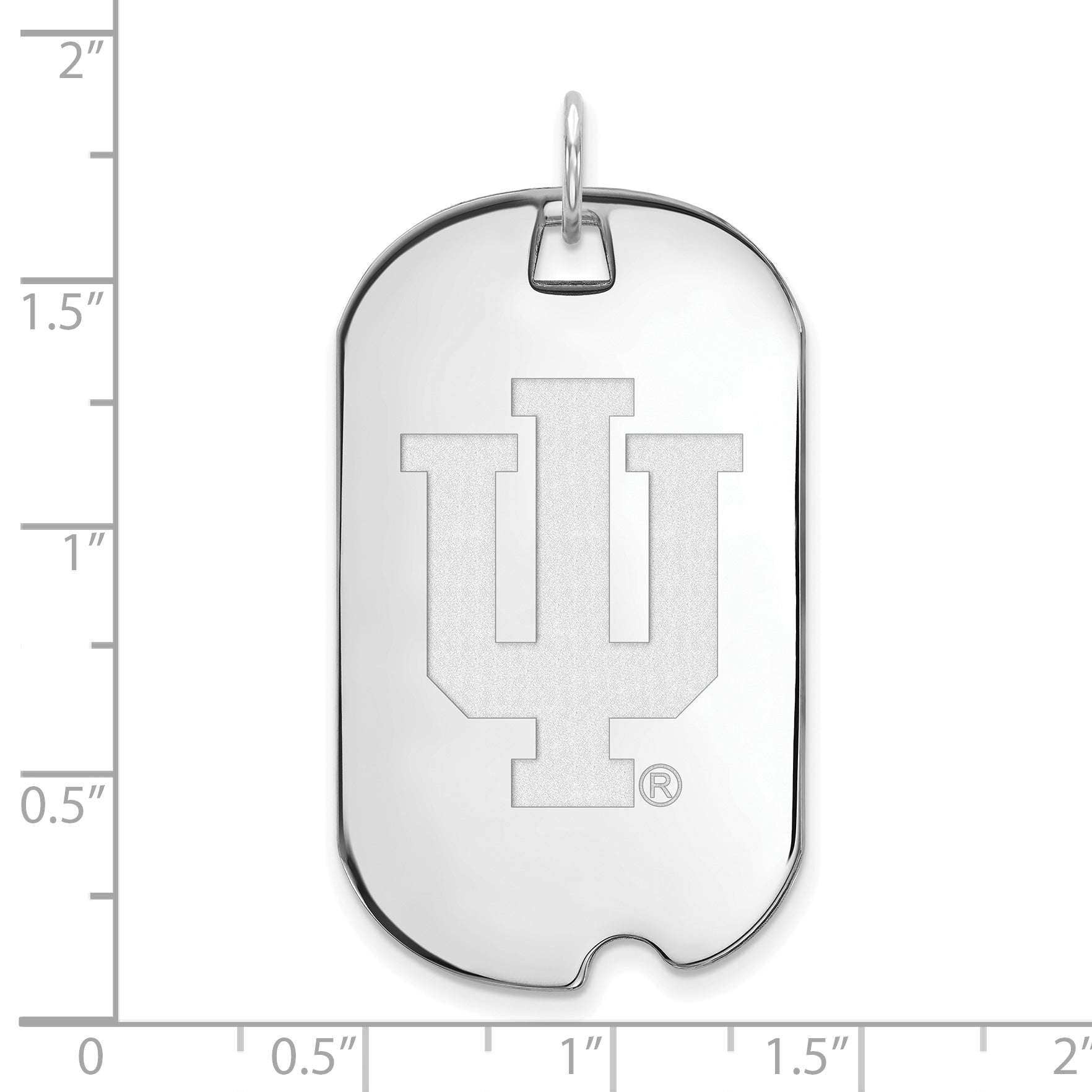 10K White Gold Logoart Indiana University I U Large Dog Tag Pendant