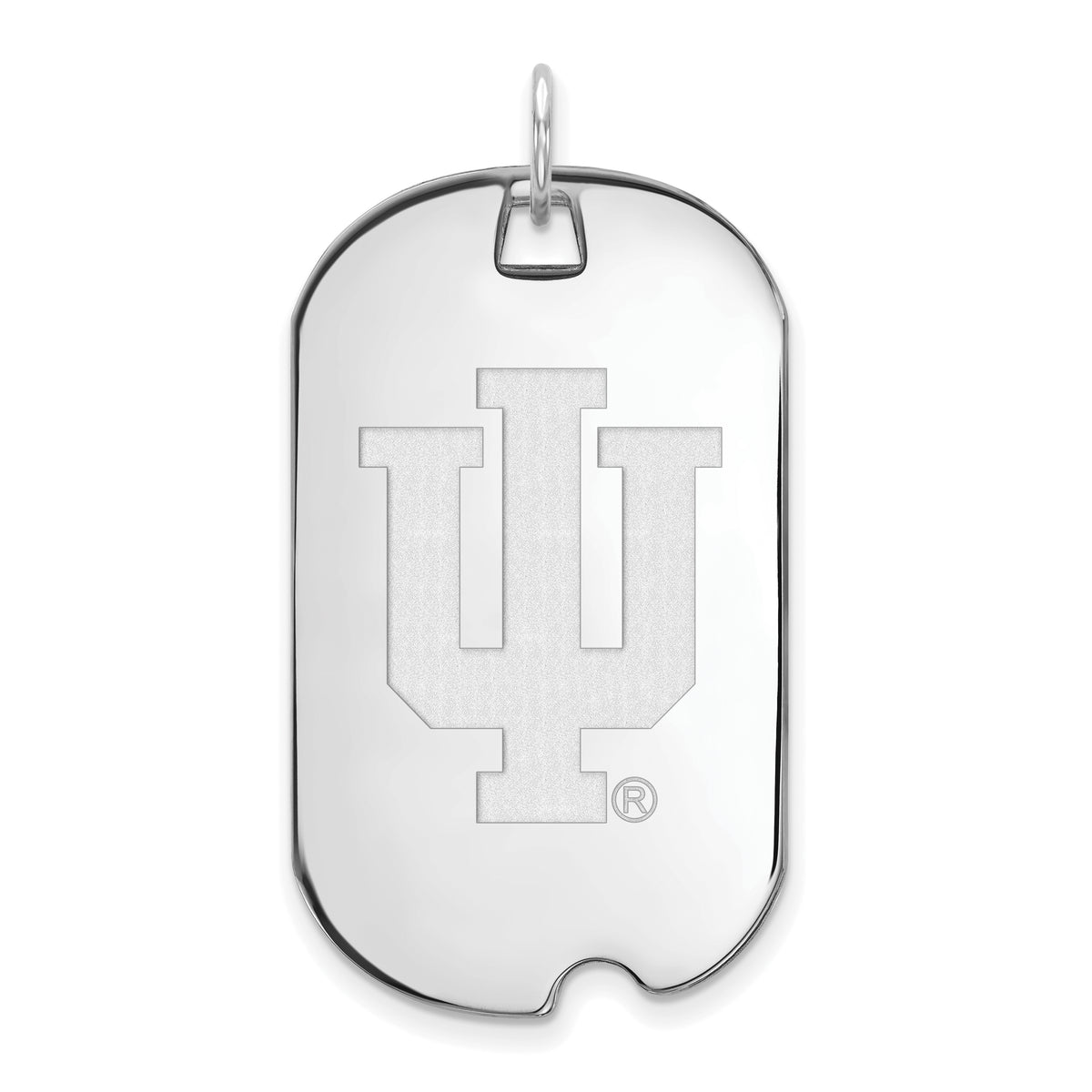 14K White Gold Logoart Indiana University I U Large Dog Tag Pendant
