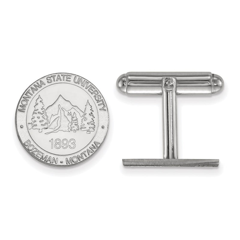 Sterling Silver Rhod-Pltd Logoart Montana State U. Crest Cuff Links