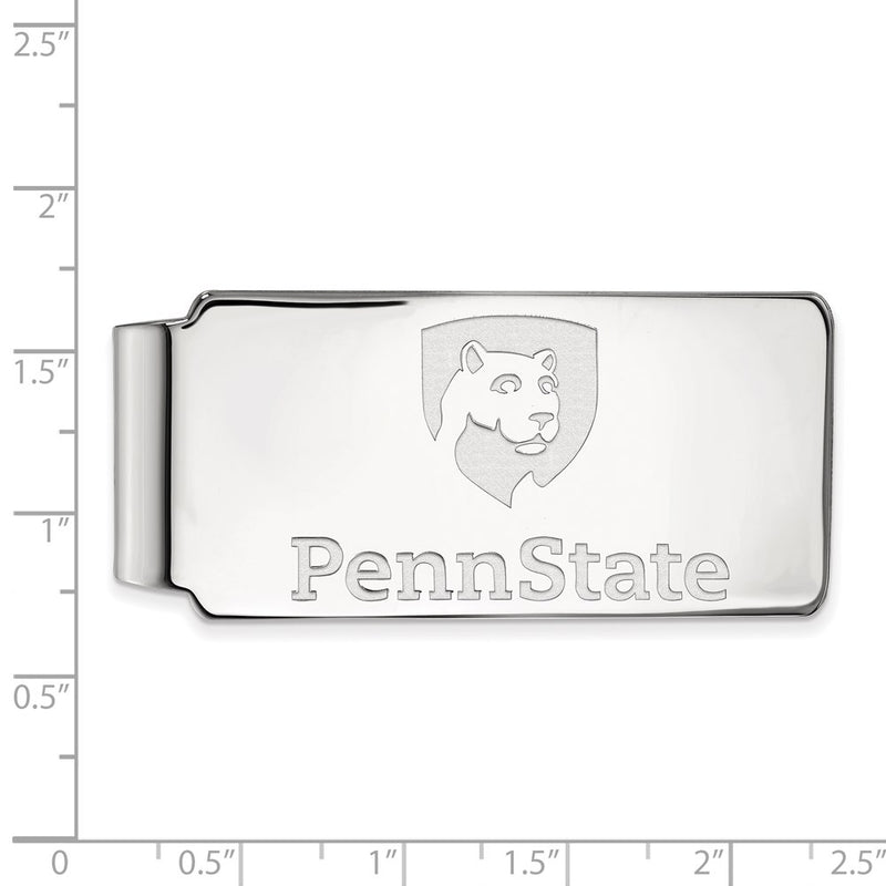 Sterling Silver Rhod-Pltd Logoart Penn State University Money Clip