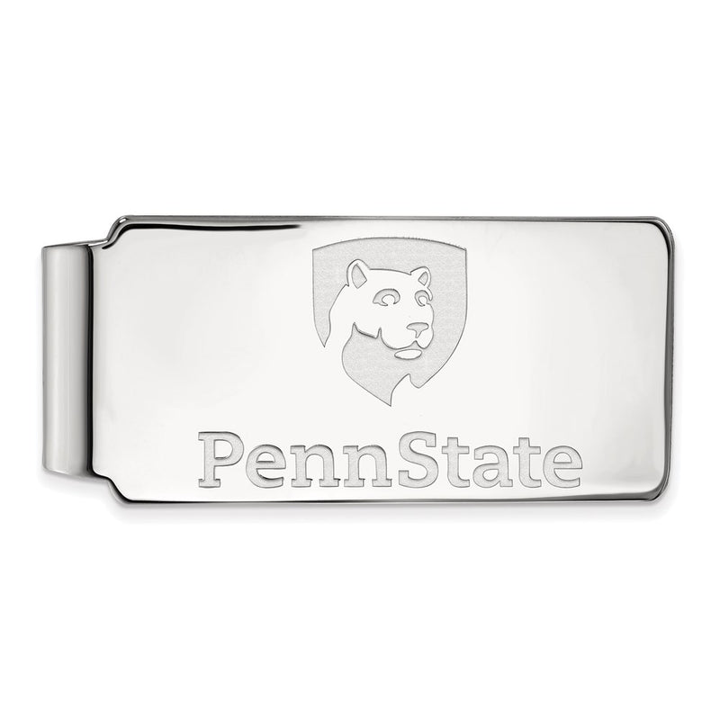 Sterling Silver Rhod-Pltd Logoart Penn State University Money Clip