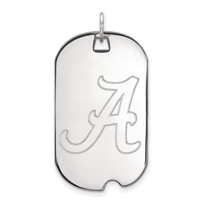 10K White Gold Logoart University Of Alabama Large Dog Tag Pendant