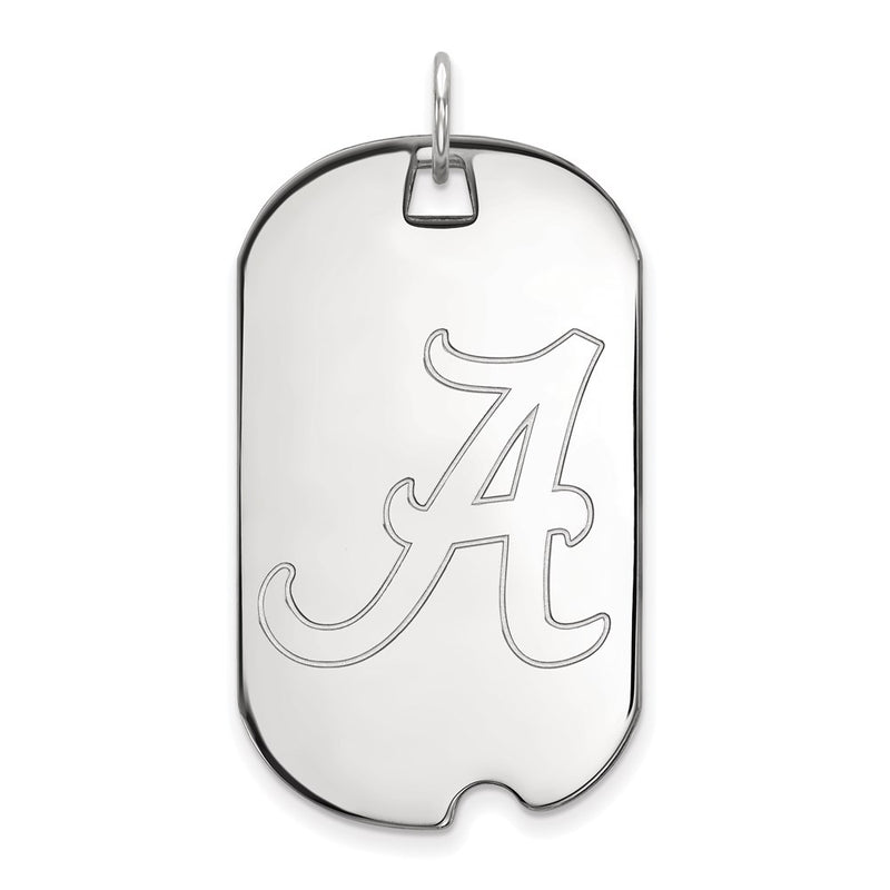10K White Gold Logoart University Of Alabama Large Dog Tag Pendant